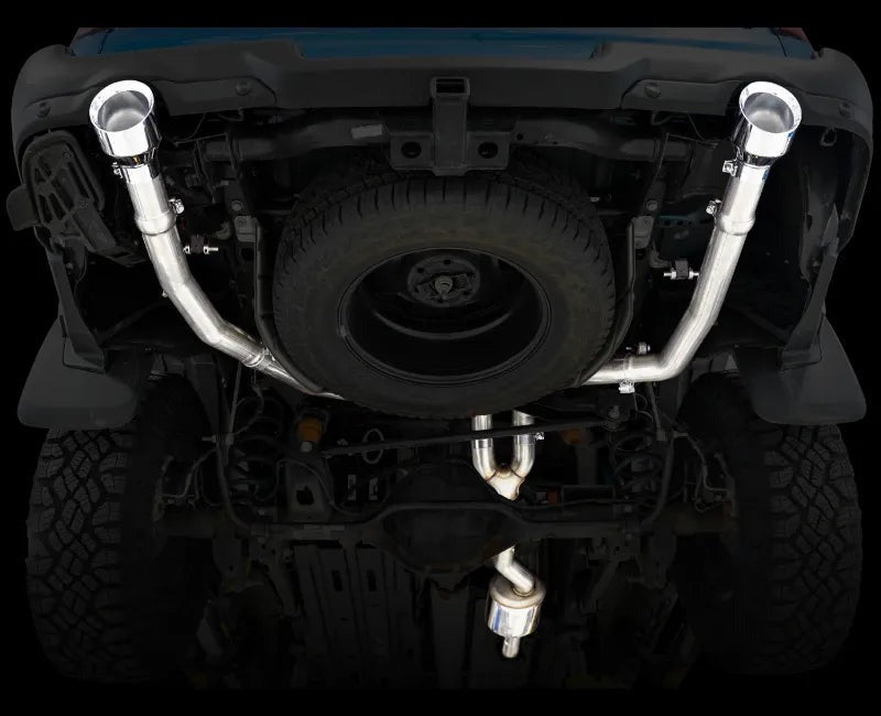 AWE 0FG Dual Rear Exit Catback Exhaust for 4th Gen RAM 1500 5.7L (with bumper cutouts) - Chrome Silver Tips (3015-32002)