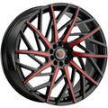 Revolution Racing RR21 Black w/ Red Spoke Accents 22x8.5 | 5x114.3/5x120 (RR21-228551420+40BR)