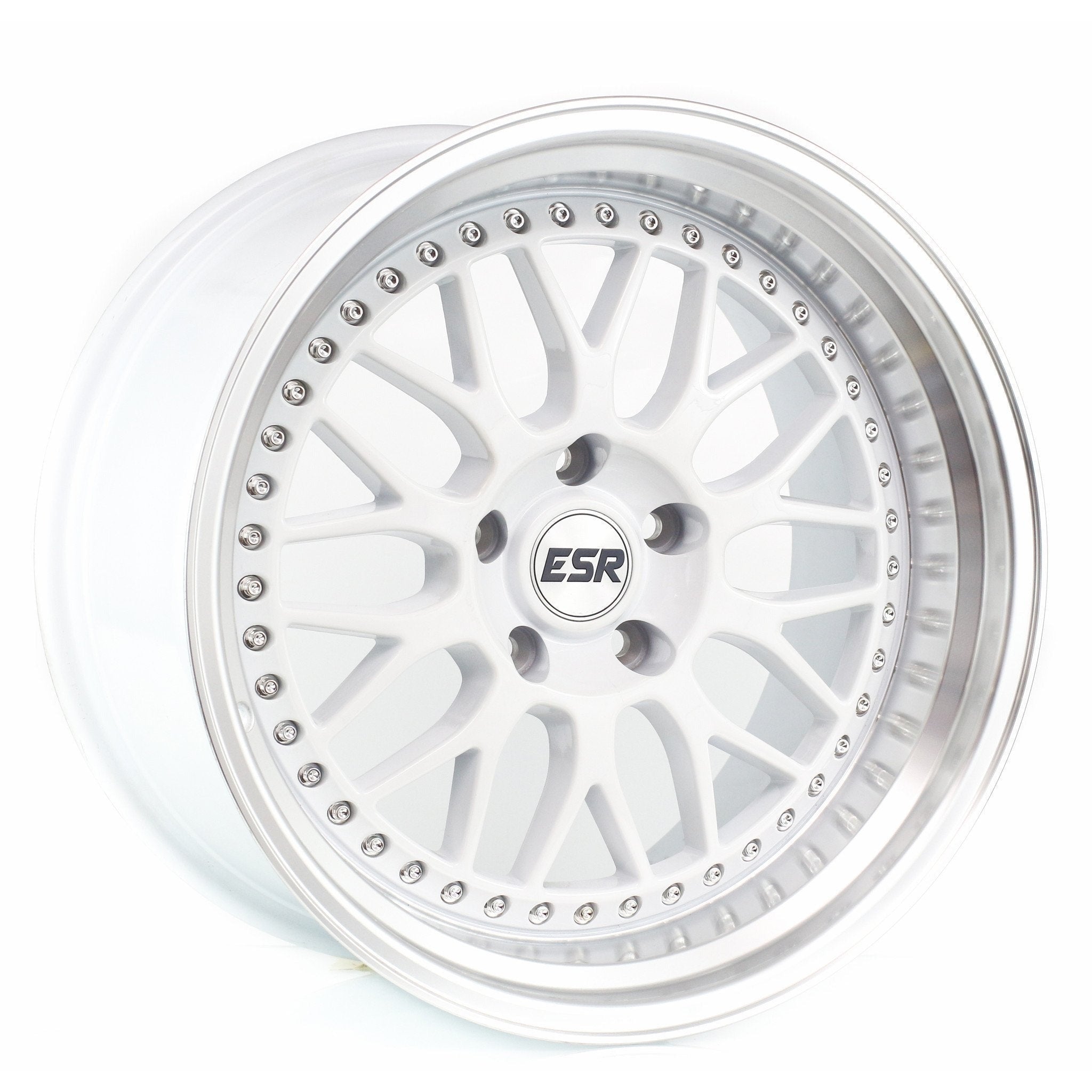 ESR Wheels SR01 White w/ Machined Lip 18x9.5 | 5x114.3 (89551435 SR01WHT-ML)