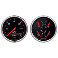 Autometer 3-3/8" 240-33 Ω Quad & Speedometer 2-Piece Gauge Kit Designer Black | Universal (1408)
