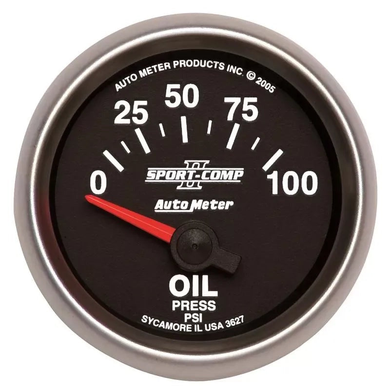 Autometer 2-1/16" 0-100 PSI Oil Pressure Gauge SPORT-COMP II | Universal (3627)