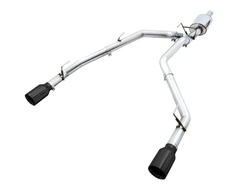 AWE 0FG Dual Rear Exit Catback Exhaust for 4th Gen RAM 1500 5.7L (without bumper cutouts) - Diamond Black Tips (3015-33104)