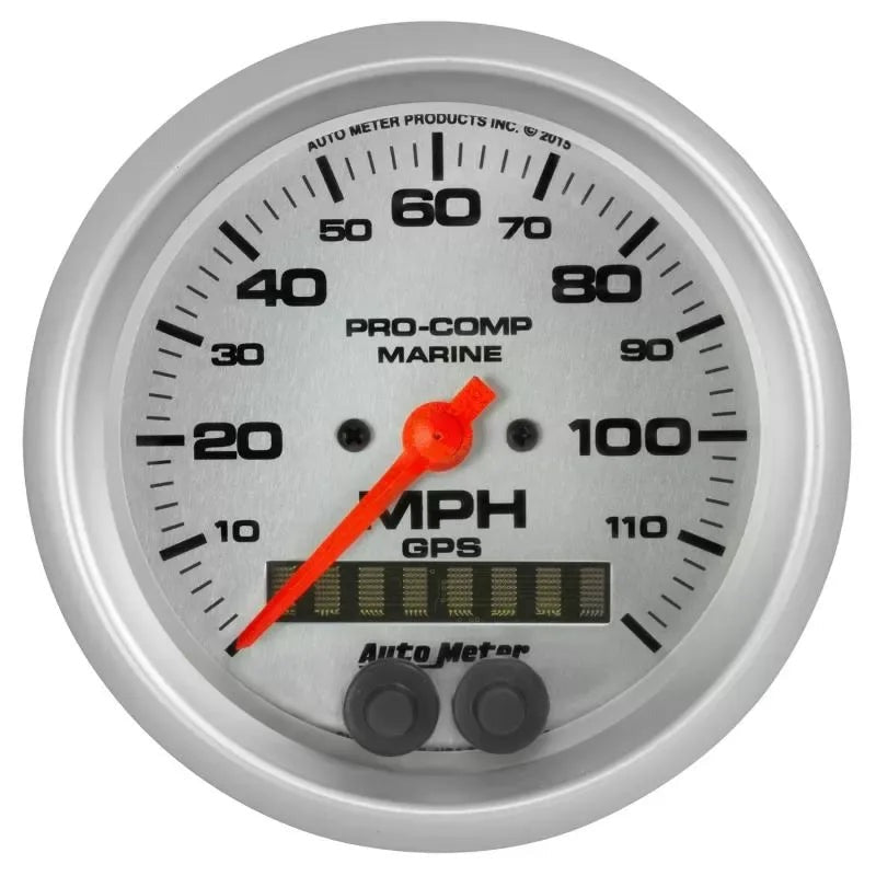 Autometer 3-3/8" 0-120 MPH Speedometer Gauge Marine Silver ULTRA-LITE | Universal (200637-33)
