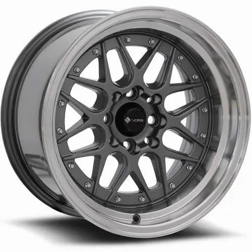 Vors Wheels VR7 Gunmetal w/ Machined Lip 15x7 | 4x100/4x114.3 (VR0715708H35GM)