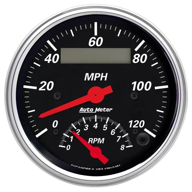Autometer 3-3/8" 8K RPM/120 MPH Tachometer/Speedometer Gauge Designer Black | Universal (1481)