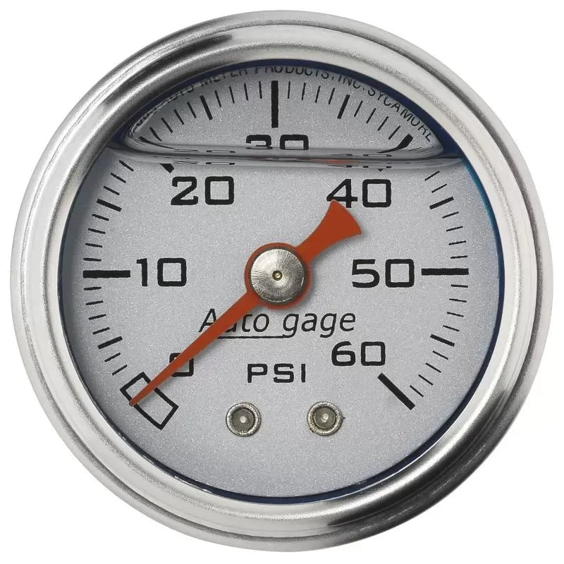 Autometer 1-1/2" 0-60 PSI Press Gauge Silver | Universal (2179)