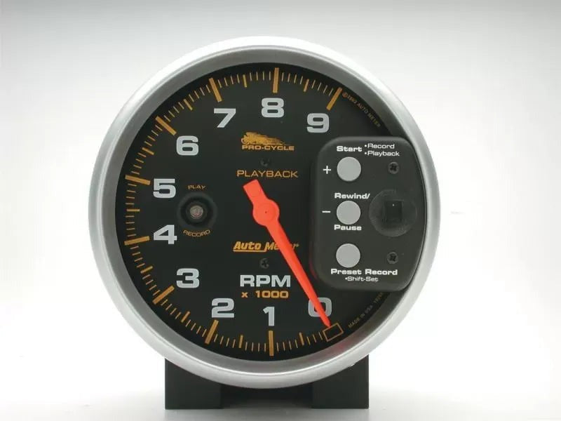 Autometer 5" 0-9000 RPM PRO-CYCLE Tachometer Gauge Black | Universal (19266)