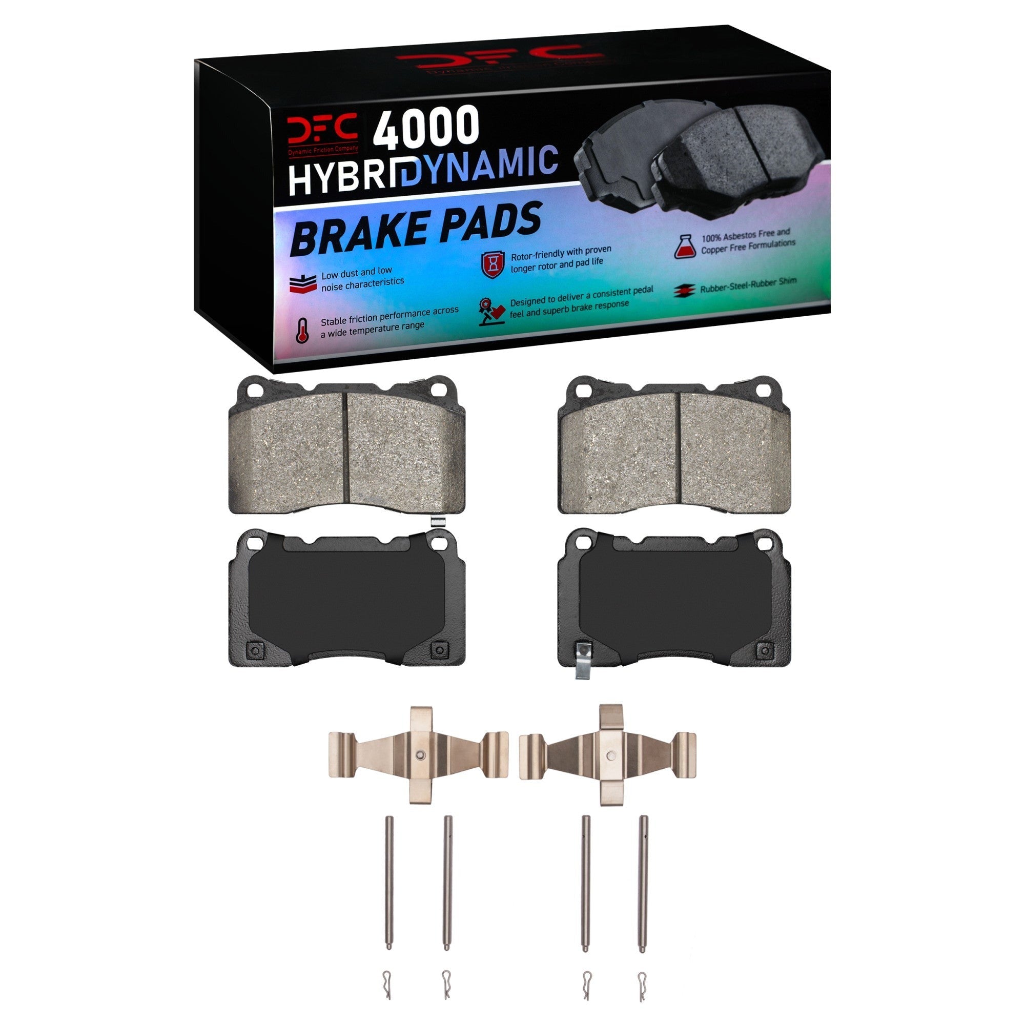 DFC Front 4000 HybriDynamic Brake Pads and Hardware Kit | 2020 Subaru WRX / 13-17 STI / 17-20 BRZ & Toyota 86 (4000-1001-01)