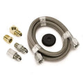 Autometer -4AN AND 1/8" NPTF FITTINGS 4FT. Length Braided Stainless Steel Line | Universal (3229)