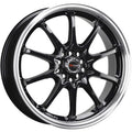 Drag Wheels DR9 Gloss Black w/ Machined Lip 17x7 | 5x100/5x114.3 (DR9177054073GB)