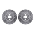 R1 Concepts Front & Rear Drilled & Slotted Silver Brake Rotor Set | 2015-2019 VW Golf R (WGPN2-73073)