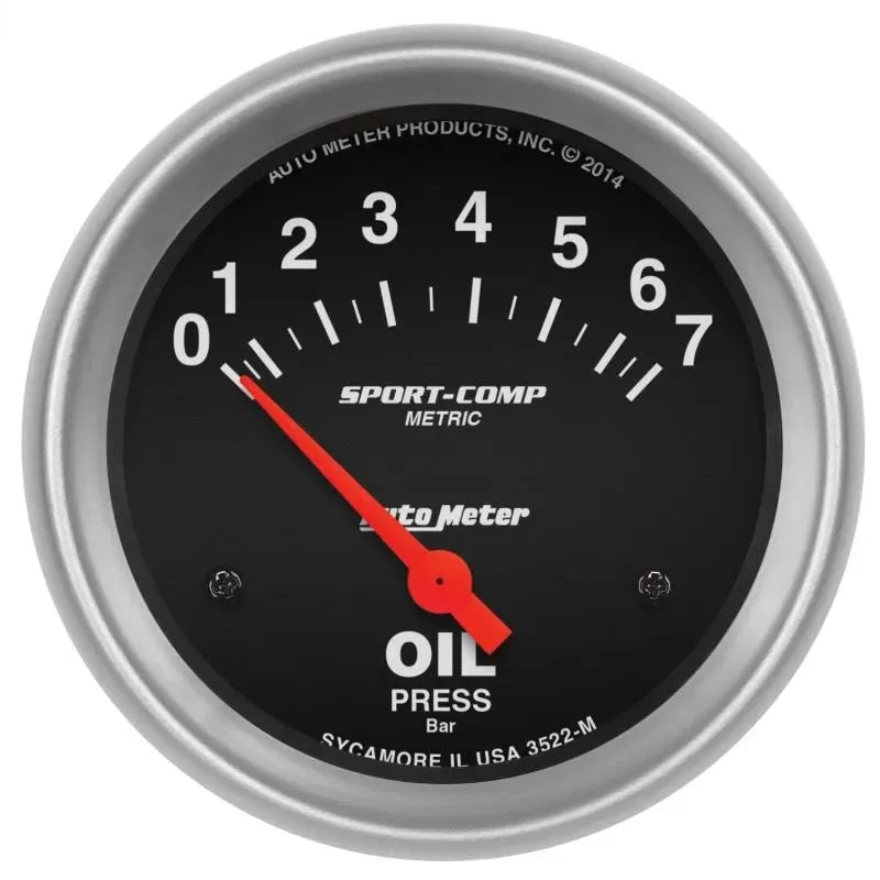 Autometer 2-5/8" 0-7 BAR Oil Pressure Gauge SPORT-COMP | Universal (3522-M)