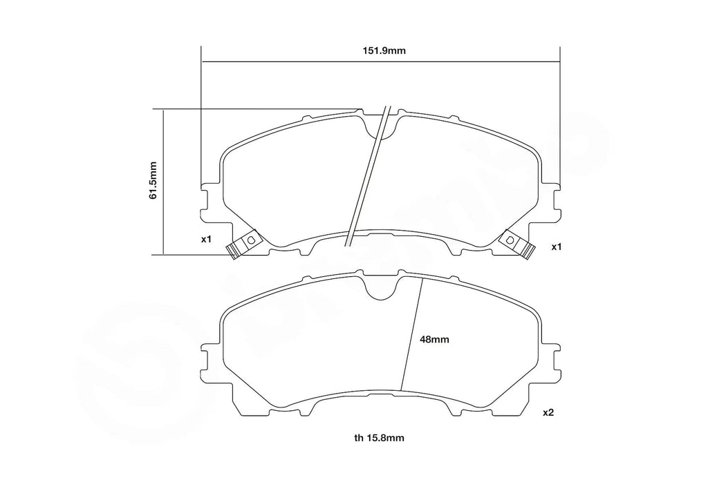 Brembo HP2 Pads - Front | 2014-2019 Infiniti Q50 & 2014-2018 Infiniti Q60 (07.D435.58)