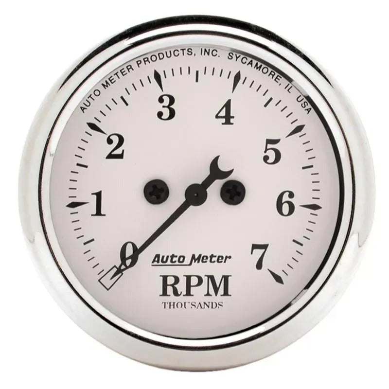 Autometer 2-1/16" 0-7000 RPM Tachometer Gauge Old Tyme White | Universal (1694)