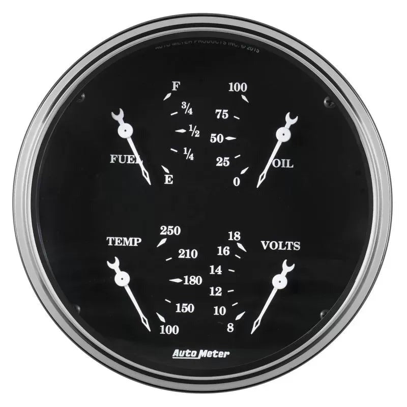 Autometer 5" 240-33 Ω Quad Gauge Old Tyme Black | Universal (1710)
