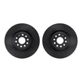 R1 Concepts Rear Drilled & Slotted Black Brake Rotor Set w/Ceramic Pads and Hardware | 2015-2019 VW Golf R (WHWH1-74091)