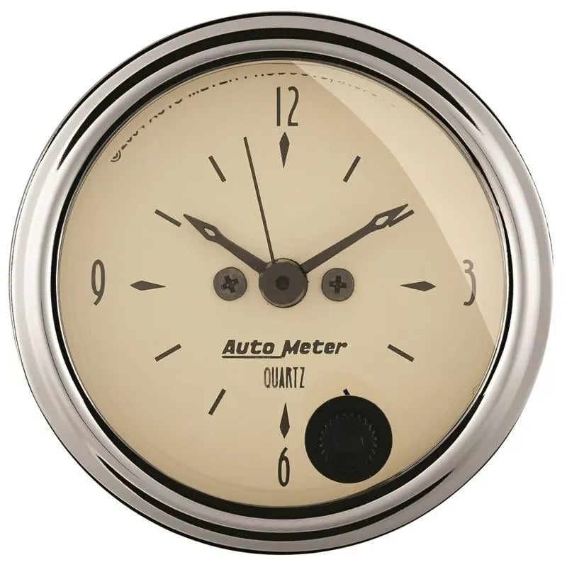 Autometer 2-1/16" 12-Hour Clock Gauge Antique Beige | Universal (1885)