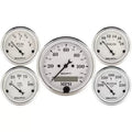Autometer 3-1/8" & 2-1/16" Electric Speedometer 5-Piece Gauge Kit Old Tyme White | Universal (1602)