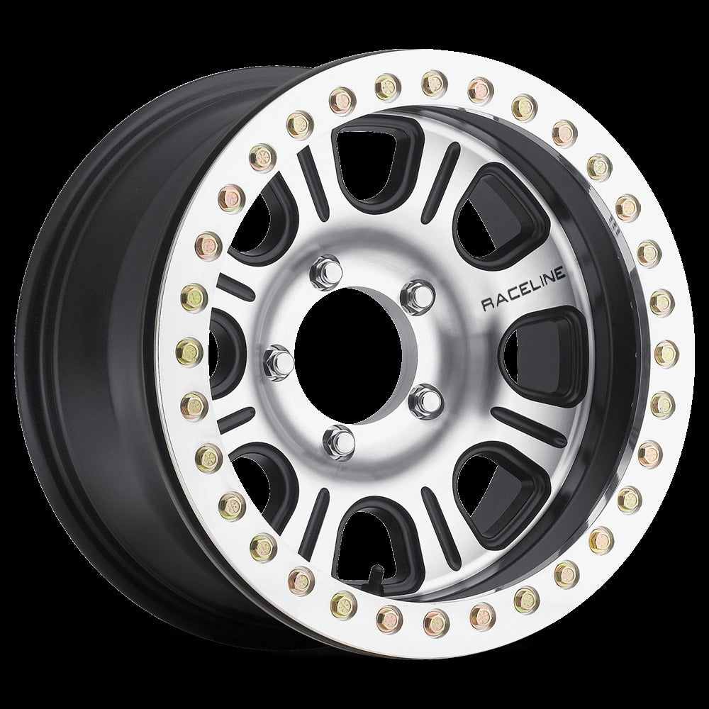 Raceline Wheels Monster Satin Black w/ Machined Spoke Faces and a Machined Real Beadlock 17x8.5 | 5x165.1 (RT232-78556-00)
