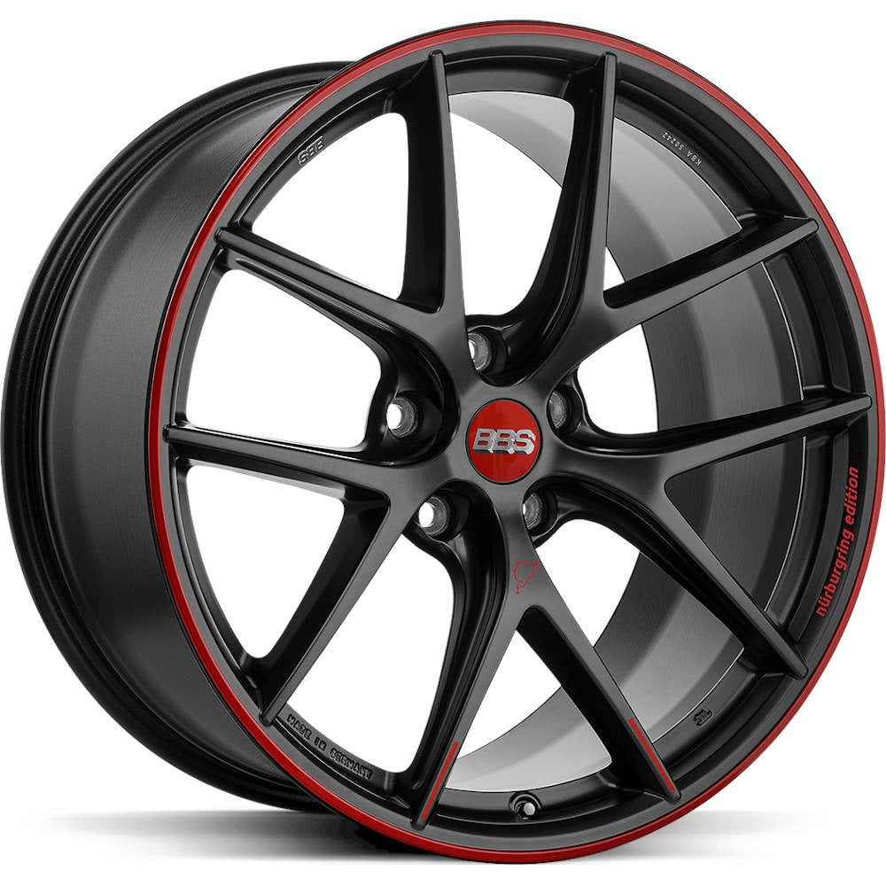 BBS Wheels CIR Satin Black w/ Red Outer Lip Ring 20x9 | 5x120 (CI0202NE)