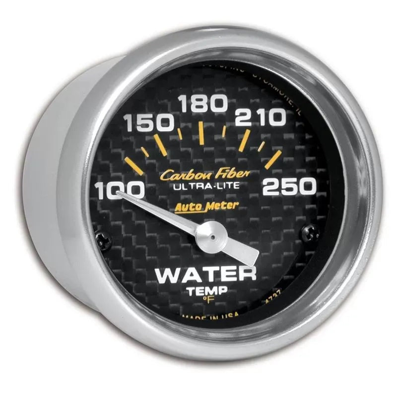 Autometer 2-1/16" 100-250 °F Water Temperature Gauge Carbon Fiber | Universal (4737)