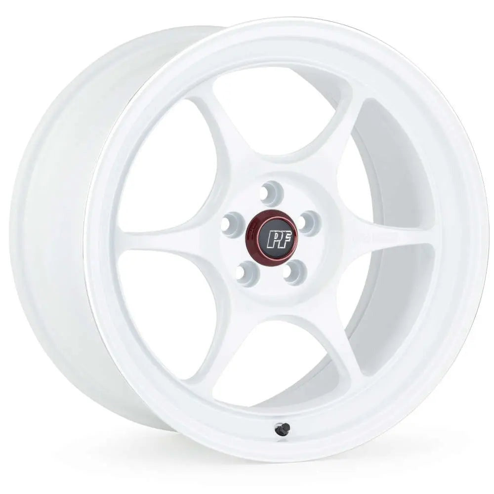 Enkei PF06 White w/ Machined Lip Ring 16x8 | 4x100 (545-680-4930WM)