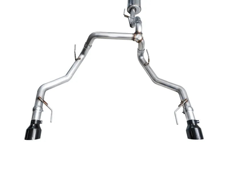 AWE 0FG Non-Resonated Catback for '21+ Ford F-150 Tremor (With Bumper Cutouts) - Diamond Black Tips (3020-33402)