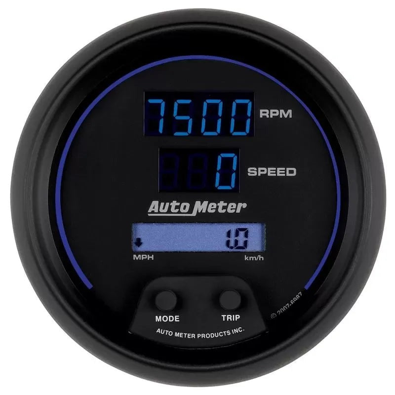 Autometer 3-3/8" 10K RPM/260 MPH/260 KM/H Digital Tachometer/Speedometer Gauge Cobalt | Universal (6987)