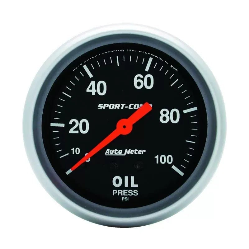 Autometer 2-5/8" 0-100 PSI Oil Pressure Gauge SPORT-COMP | Universal (3421)