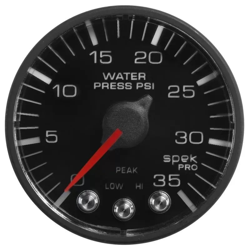 Autometer 2-1/16" 0-35 PSI SPEK-PRO Water Pressure Gauge Black/Black | Universal (P343328)