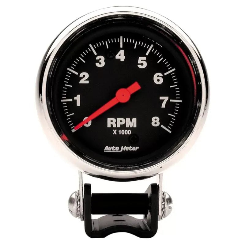 Autometer 2-5/8" 0-8000 RPM Pedestal Tachometer Gauge Traditional Chrome | Universal (2893)