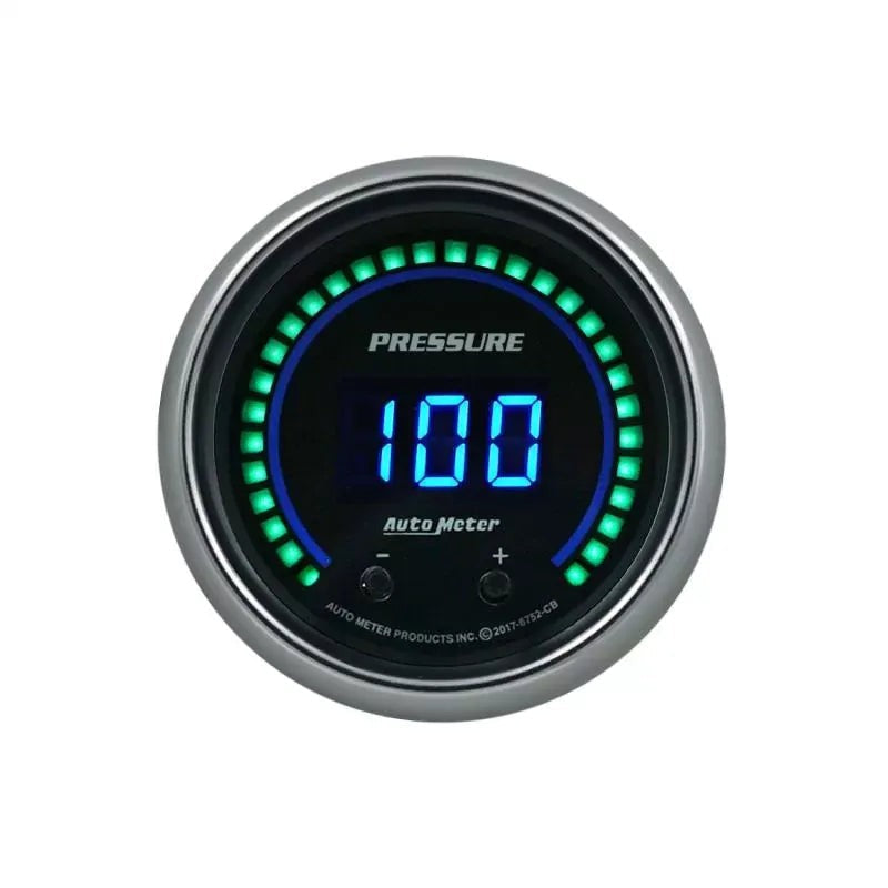 Autometer 2-1/16" Two Channel Selectable Scale PSI / BAR Digital Fluid Pressure Gauge Cobalt | Universal (6752-CB)
