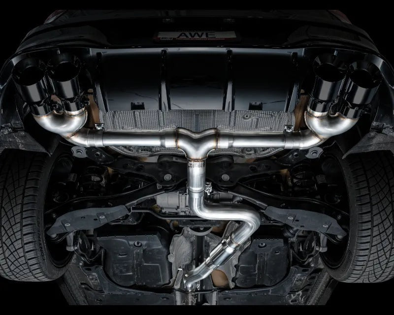 AWE Track Edition Exhaust for Volkswagen MK8 Golf R - Diamond Black Tips (3020-43658)
