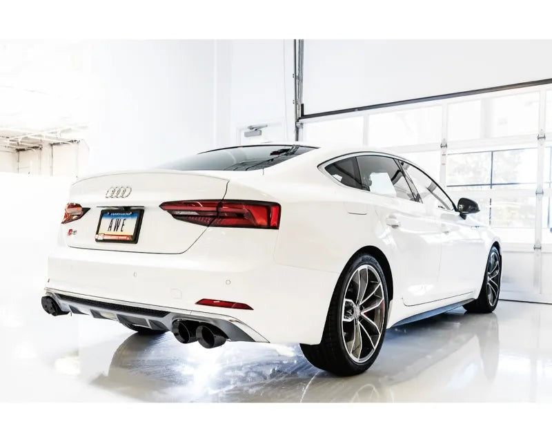 AWE Touring Edition Exhaust for Audi B9 S4 - Diamond Black 102mm Tips (3010-43050)