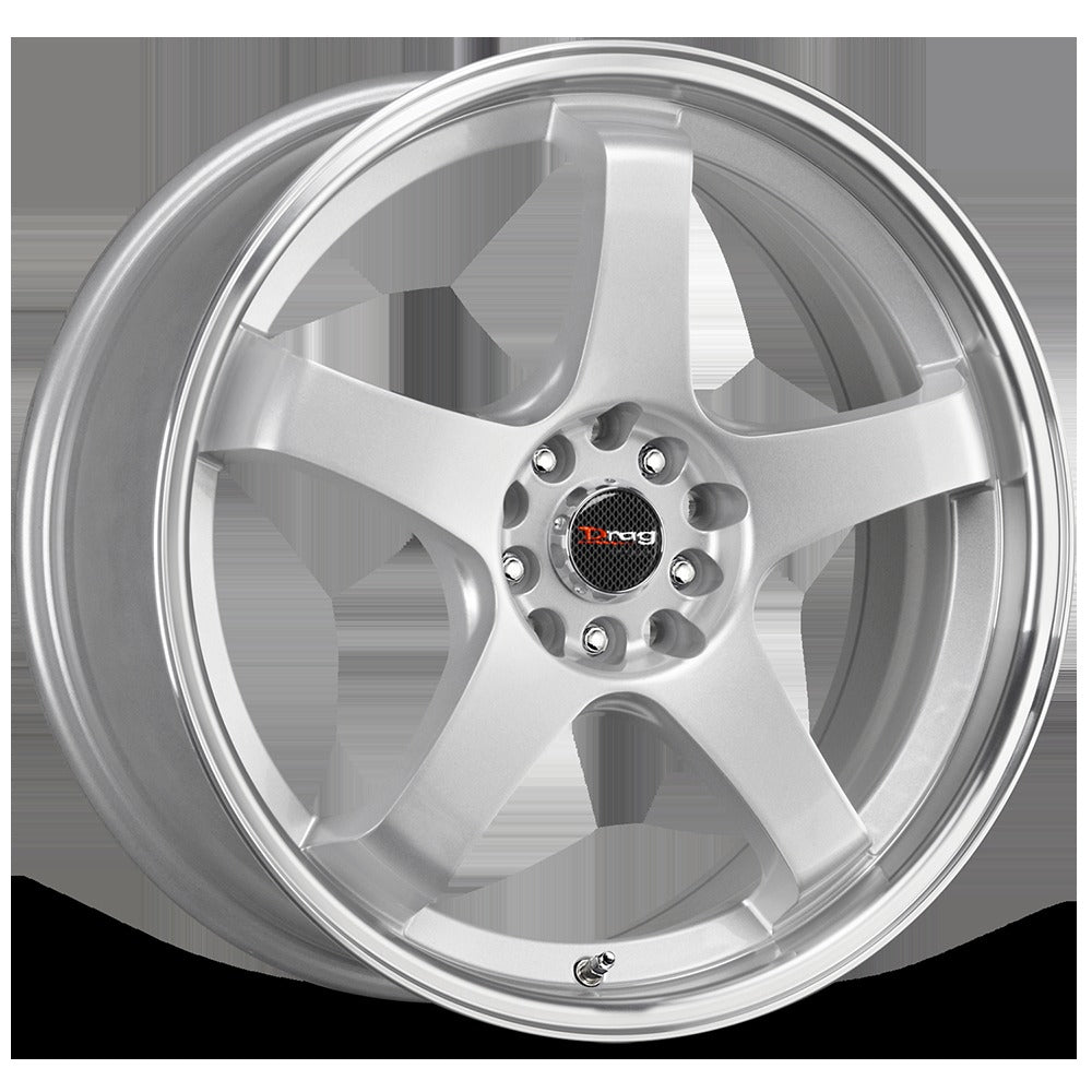 Drag Wheels DR63 Silver w/ Machined Lip 18x8 | 5x100/5x114.3 (DR63188064873S)