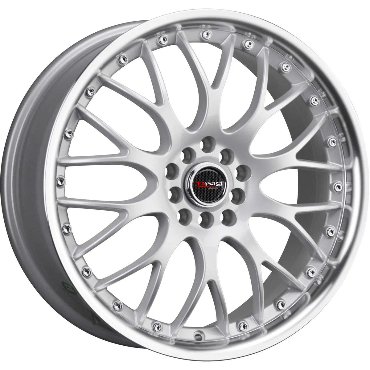 Drag Wheels DR19 Silver w/ Machined Lip 17x7.5 | 5x100/5x114.3 (DR191775054573S)