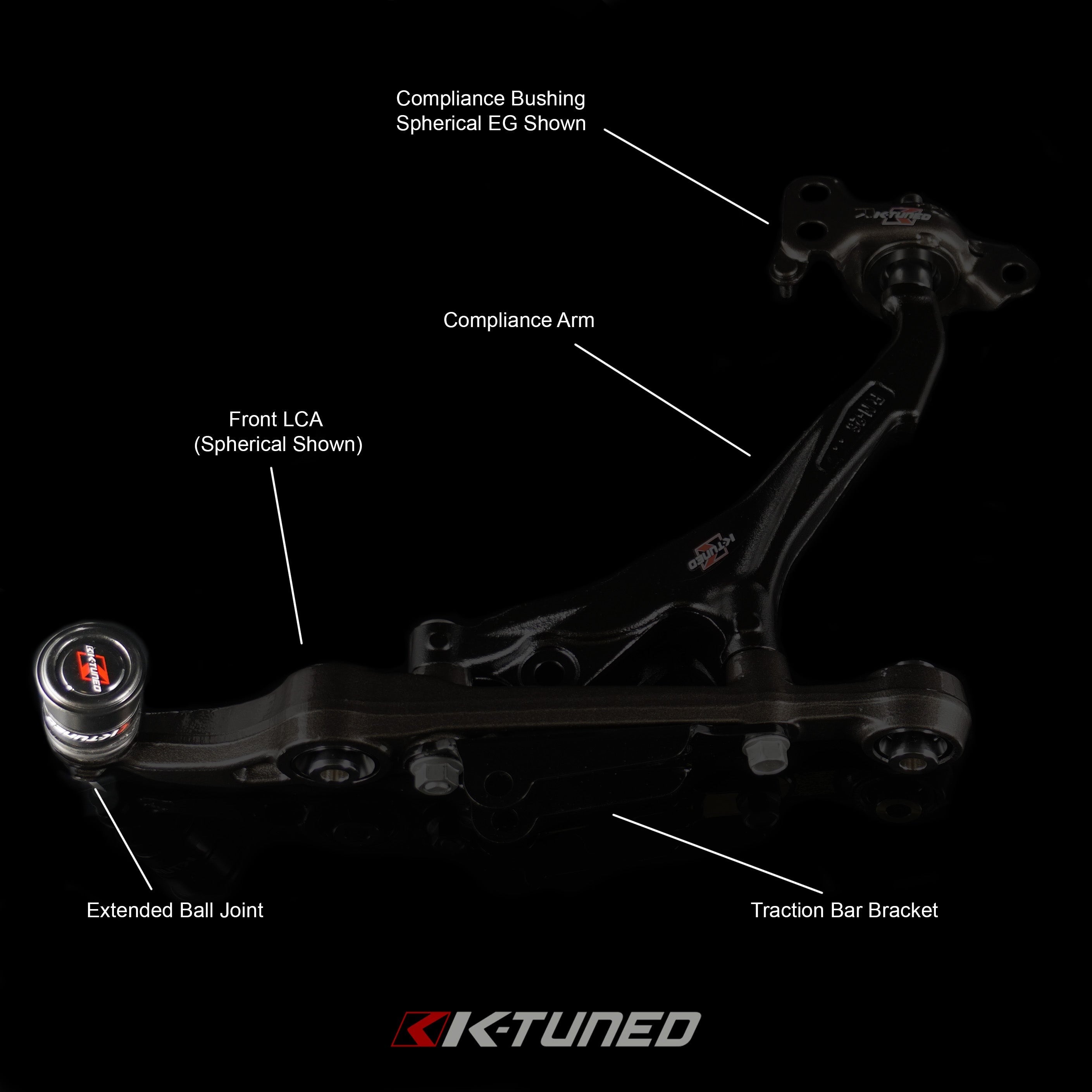 K-Tuned Roll Center Adjusters w/Extended Ball Joints | 1992-2000 Honda Civic & 1994-2001 Acura Integra (KTD-RCA-920)