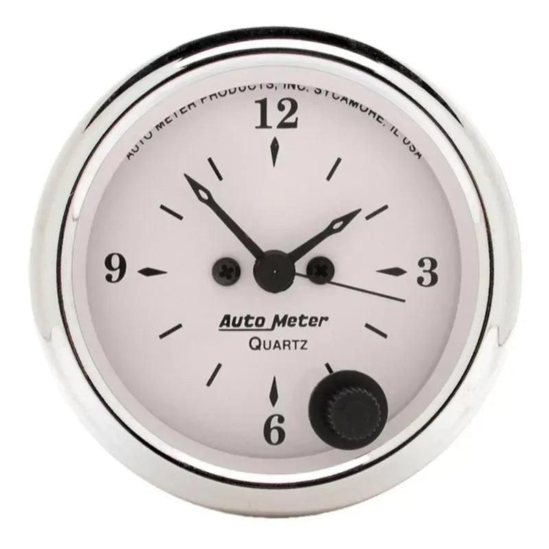 Autometer 2-1/16" 12-Hour Clock Gauge Old Tyme White | Universal (1686)
