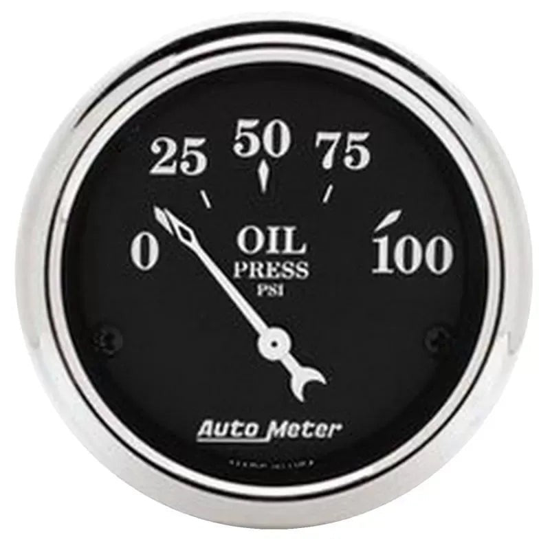 Autometer 2-1/16" 0-100 PSI Oil Pressure Gauge Old Tyme Black | Universal (1727)