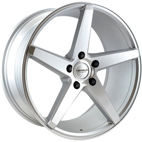 Versus Racing VS83 Silver w/Machined Spoke Faces and Outer Lip Ring 17x8 | 5x114.3 (VS831785114+40SMF)
