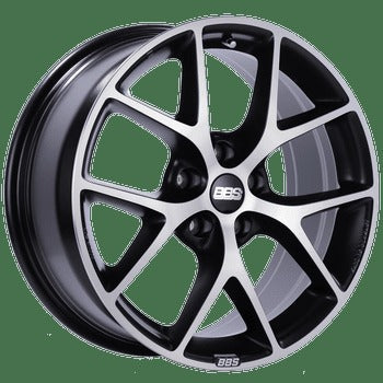 BBS Wheels SR Satin Black w/ Diamond Cut Machined Spoke Faces 18x8 | 5x112 (SR014VGPK)