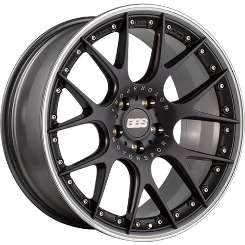BBS Wheels CHRII Satin Black w/ Polished Stainless Steel Lip 21x9 | 5x112 (CH601BPPO-MTSP)