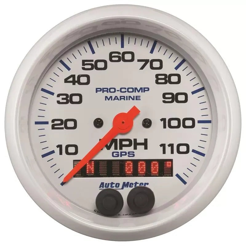 Autometer 3-3/8" 0-120 MPH Speedometer Gauge Marine White | Universal (200637)