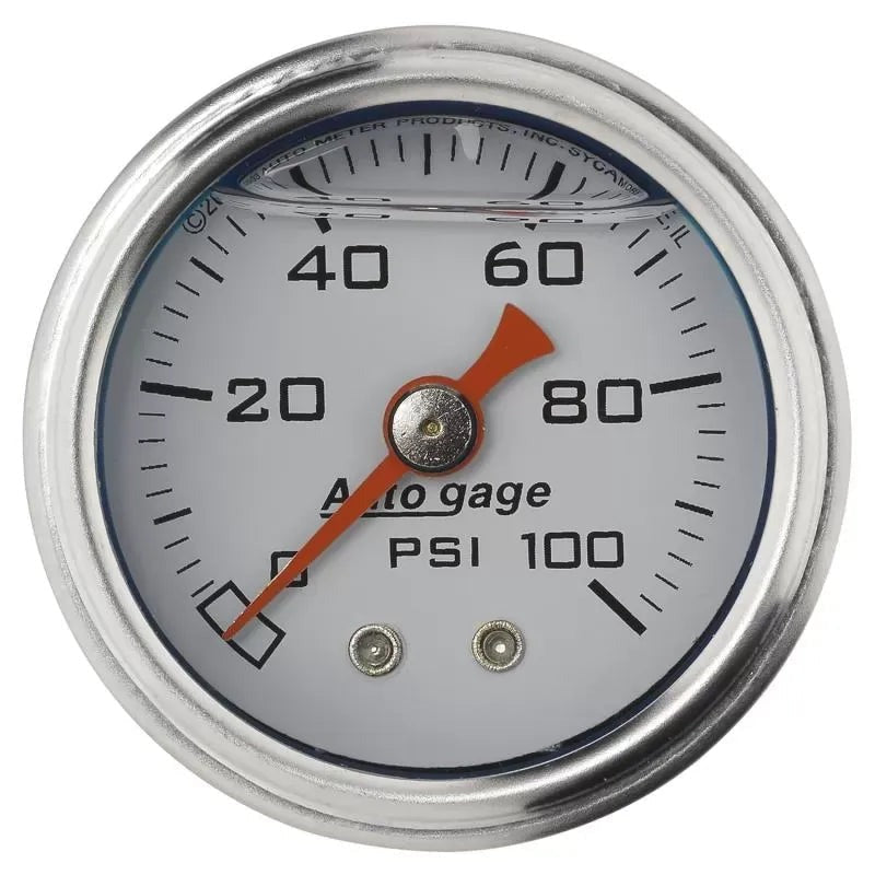 Autometer 1-1/2" 0-100 PSI Pressure Gauge White | Universal (2177)