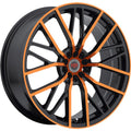 Revolution Racing RR07 Black w/ Copper Orange Spoke Faces and Outer Lip 20x8 | 5x110/5x114.3 (RR07-20851101143+40BC)
