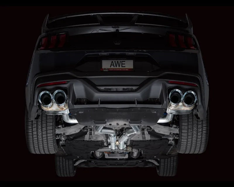 AWE SwitchPath Exhaust for S650 Ford Mustang Dark Horse - Quad Chrome Silver Tips (3025-42375)