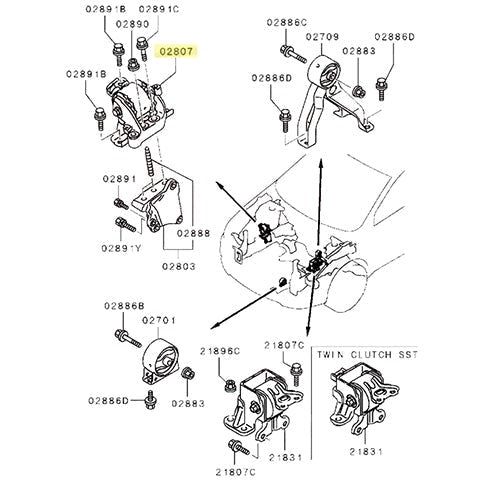 Mitsubishi OEM Engine Mount | 2008-2015 Mitsubishi Evo X GSR (MN184341)