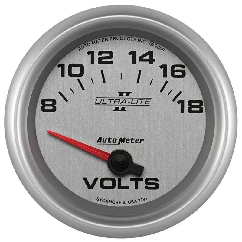Autometer 2-5/8" 8-18V Voltmeter Gauge ULTRA-LITE II | Universal (7791)