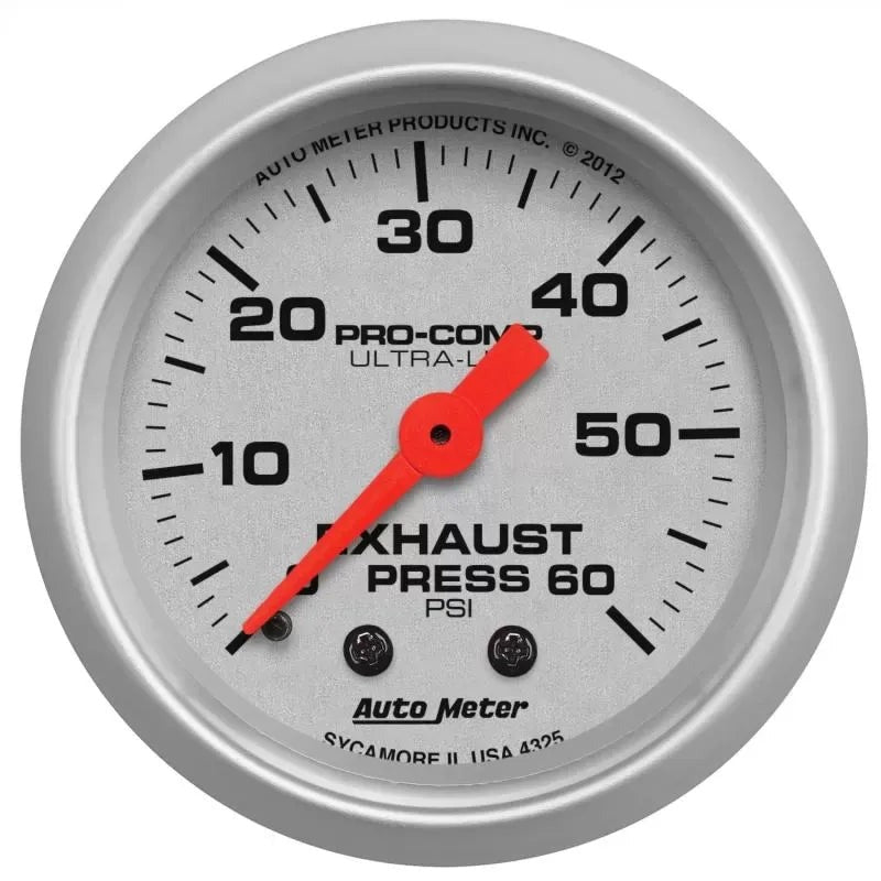 Autometer 2-1/16" 0-60 PSI Exhaust Press Gauge ULTRA-LITE | Universal (4325)