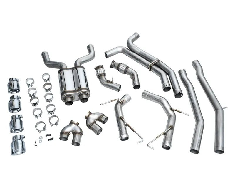 AWE Track Edition Exhaust for Audi C8 S6/S7 - Chrome Silver Tips (3020-42101)